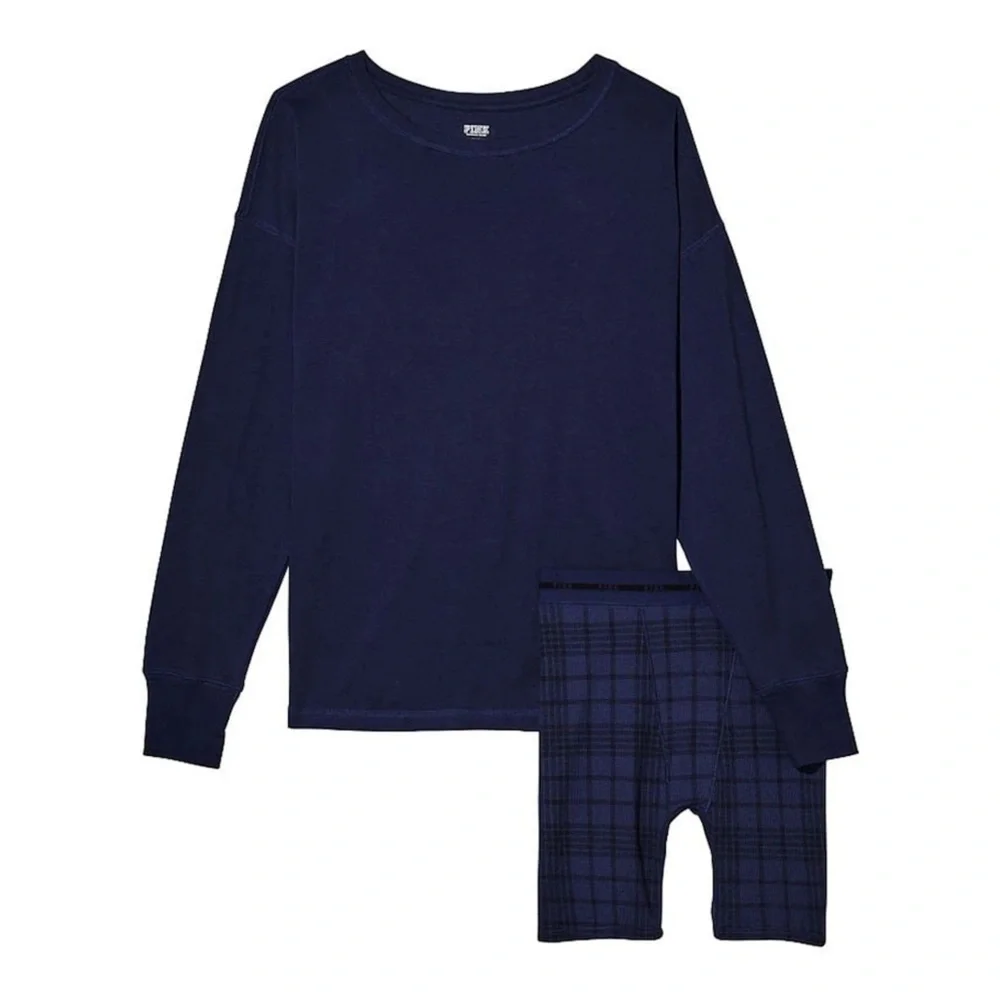 VICTORIA’S SECRET PINK COTTON SLEEP SHIRT & BOXER BRIEF SET. - Picture 3 of 3